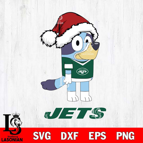 New York Jets Christmas Bluey Hat Svg Eps Dxf Png File,Cut Svg Files, Digital File, Sublimation