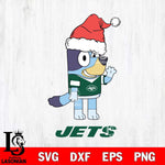 New York Jets Christmas Bluey Say Hi Svg Eps Dxf Png File,Cut Svg Files, Digital File, Sublimation