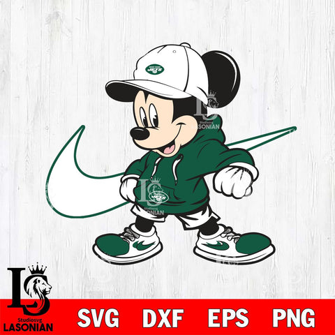 New York Jets Cool Mickey Mouse Svg Eps Dxf Png File, Digital Download, Instant Download