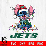 New York Jets Cute Stitch Christmas Svg