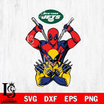 New York Jets Deadpool Wolverine 2 Svg Eps Dxf Png File, Digital Download, Instant Download