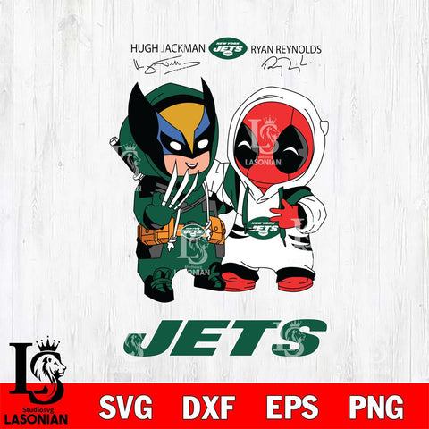 New York Jets Deadpool X Wolverine Funny Svg Eps Dxf Png File, Digital Download, Instant Download