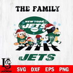 New York Jets Family Bluey Christmas Svg Eps Dxf Png File, Digital Download