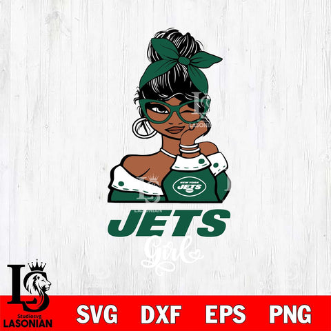 New York Jets Fan Girl Svg Eps Dxf Png File, Digital Download, Instant Download