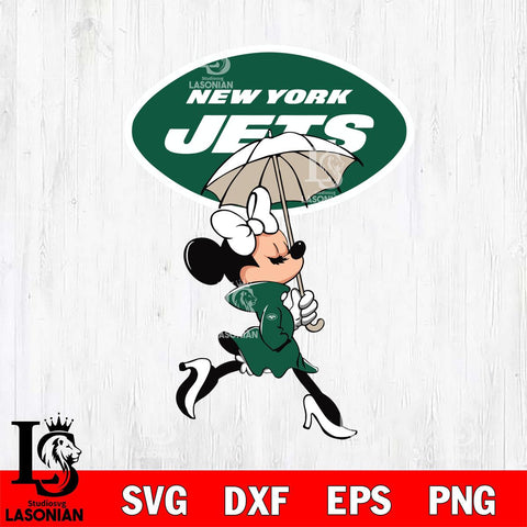 New York Jets Fancy Minnie Svg Eps Dxf Png File, Digital Download, Instant Download