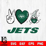 New York Jets Gnomes Peace & Love Svg Eps Dxf Png File, Digital Download, Instant Download