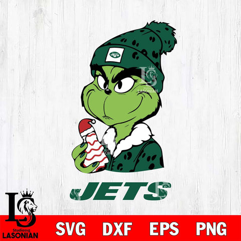 New York Jets Grinch Tree Cake Svg Eps Dxf Png File, Digital Download, Instant Download