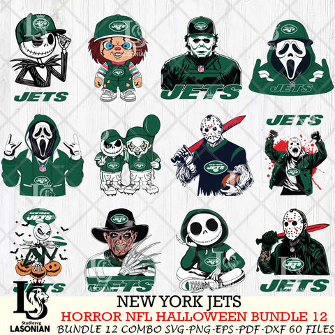 New York Jets Halloween Bundle 12 SVG Svg Eps Dxf Png File, Bundle NFL svg, Digital Download, Instant Download