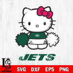 New York Jets Hello Kitty Cheerleader 2 Svg Eps Dxf Png File, Digital Download, Instant Download