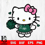 New York Jets Hello Kitty Cheerleader 6 Svg Eps Dxf Png File, Digital Download, Instant Download