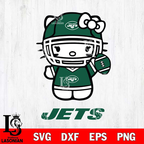 New York Jets Hello Kitty Nfl 1 Svg Eps Dxf Png File, Digital Download, Instant Download