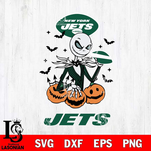 New York Jets Jack Skellington 2 halloween Svg Eps Dxf Png File, Digital Download, Instant Download