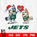 New York Jets Love Bluey Christmas Svg Eps Dxf Png File, Digital Download