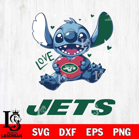 New York Jets Love Stitch, Svg Eps Dxf Png File, Digital Download