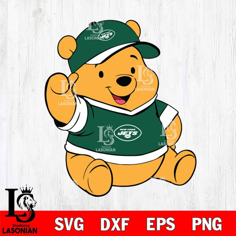 New York Jets Pooh Bear Svg Eps Dxf Png File, Digital Download, Instant Download