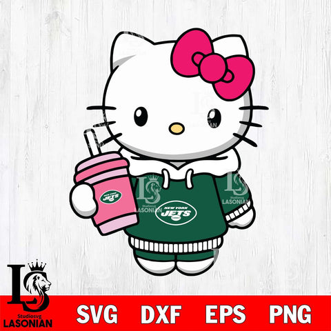 New York Jets Pretty Hello Kitty Svg Eps Dxf Png File, Digital Download, Instant Download