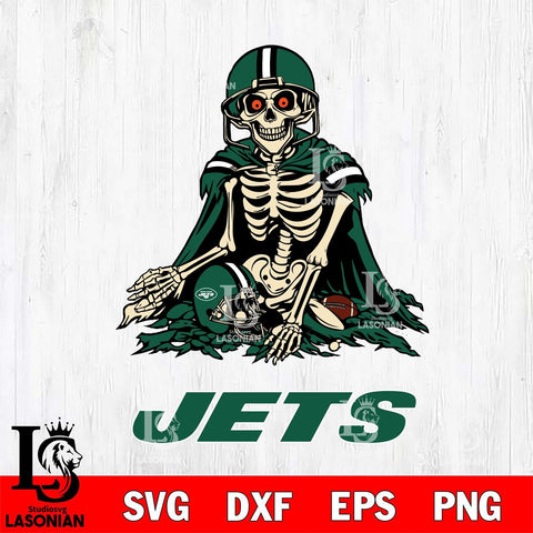 New York Jets Skeleton Football 3 Svg Eps Dxf Png File, Digital Download