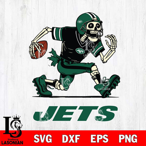 New York Jets Skeleton Football Svg Eps Dxf Png File, Digital Download