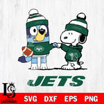 New York Jets Snoopy & Bluey Football Svg Eps Dxf Png File,NFL Svg Files,Christmas svg ,Digital Download ,Instant Download