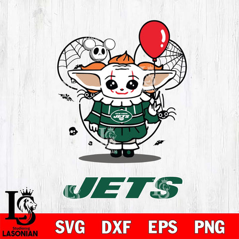 New York Jets Stitch Pennywise Halloween Svg Eps Dxf Png File, Digital Download, Instant Download