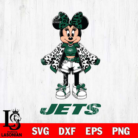 New York Jets Style Minnie Disney Svg Eps Dxf Png File, Digital Download, Instant Download