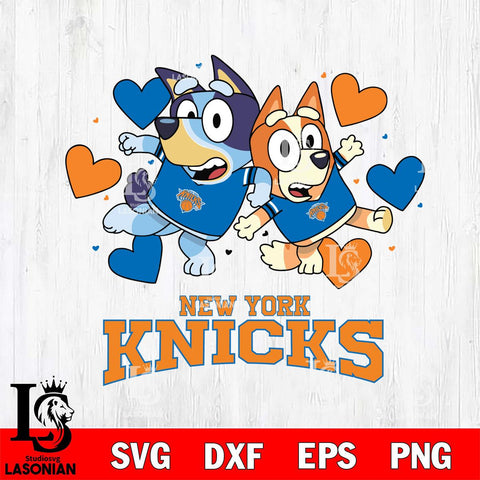 New York Knicks Bluey & Bingo 10 Svg Eps Dxf Png File, NBA svg, Digital Download, Instant Download