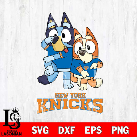 New York Knicks Bluey & Bingo 18 Svg Eps Dxf Png File, NBA svg, Digital Download, Instant Download