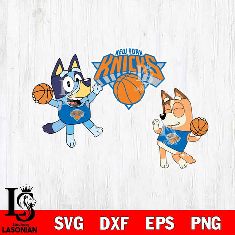 New York Knicks Bluey & Bingo Svg Eps Dxf Png File, Digital Download, Instant Download