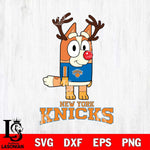 New York Knicks Bluey Chilli Christmas Deer Svg Eps Dxf Png File, Digital Download