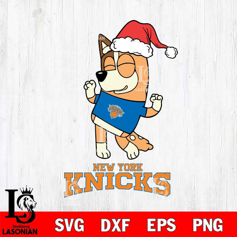 New York Knicks Bluey Chilli Happy Christmas Svg Eps Dxf Png File, Digital Download