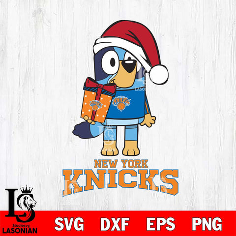 New York Knicks Bluey Christmas Svg Eps Dxf Png File, Digital Download