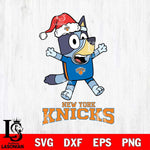 New York Knicks Bluey Happy Christmas Svg Eps Dxf Png File, Digital Download