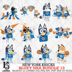 New York Knicks Bluey NBA Bundle 12 Svg Eps Dxf Png File, Digital Download, Instant Download