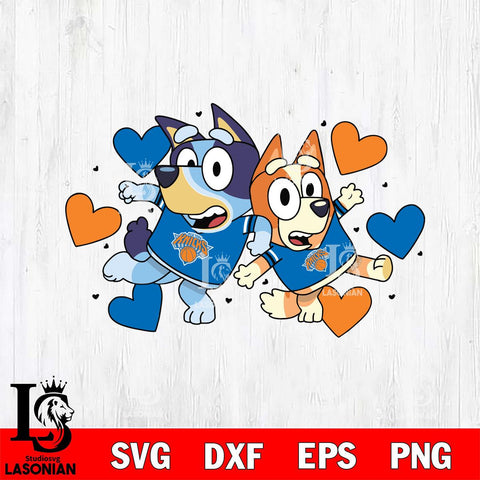 New York Knicks Bluey sport heart Svg Eps Dxf Png File, Digital Download, Instant Download