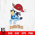 New York Knicks Christmas Bluey Santa Claus Svg , Christmas Svg , Bluey svg , Digital Download, dxf eps png pdf file