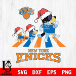 New York Knicks Christmas Family Bluey Walking Svg , Christmas Svg , Bluey svg , Digital Download, dxf eps png pdf file