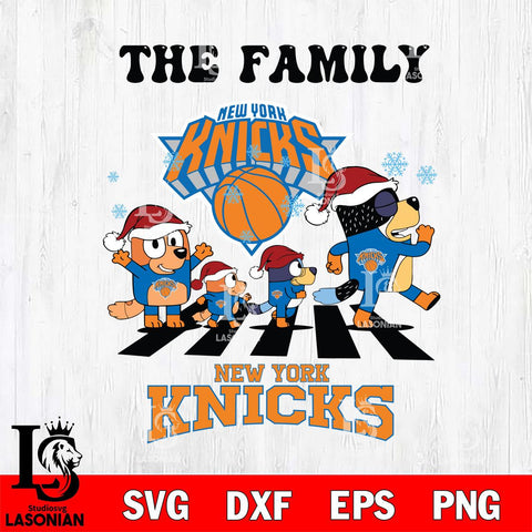 New York Knicks Family Bluey Christmas Svg Eps Dxf Png File, Digital Download