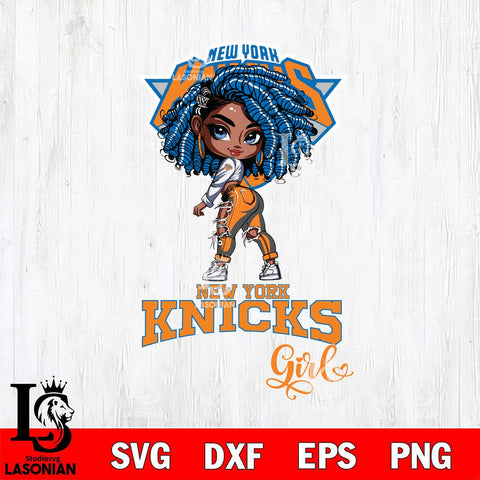 New York Knicks Fan Girl Svg Eps Dxf Png File, Digital Download, Instant Download