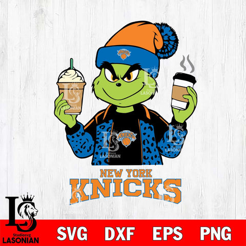 New York Knicks Grinch 2 coffee Svg Eps Dxf Png File, Digital Download, Instant Download