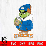 New York Knicks Grinch Bougie Christmas Cut Files Cricut, Svg Dxf Eps Png file , Silhouette