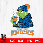 New York Knicks Grinch Leopard Christmas Cut Files Cricut, Svg Dxf Eps Png file , Silhouette