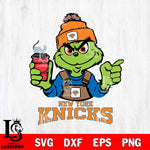 New York Knicks Grinch with coffee Svg Eps Dxf Png File, Digital Download, Instant Download