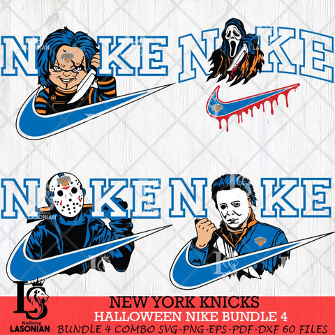 New York Knicks Halloween Nike NBA Bundle 4 Svg Eps Dxf Png File, Digital Download, Instant Download