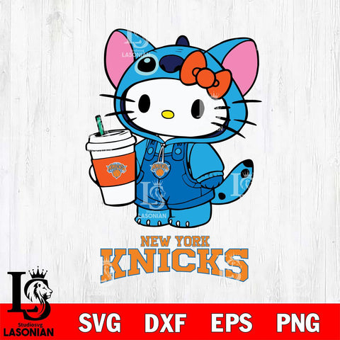 New York Knicks Hello Kitty Stitch Svg Eps Dxf Png File, NBA svg, Digital Download, Instant Download