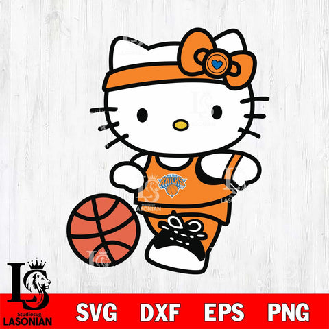 New York Knicks Hello Kitty basketball 4 Svg Eps Dxf Png File, Digital Download, Instant Download