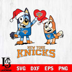 New York Knicks Love Bluey Christmas Svg Eps Dxf Png File, Digital Download