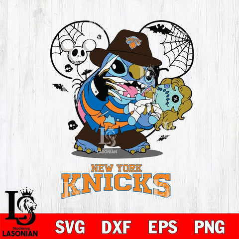 New York Knicks Stitch Freddy Krueger Halloween Svg Eps Dxf Png File, Digital Download, Instant Download