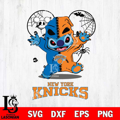 New York Knicks Stitch Horror Halloween 2 Svg Eps Dxf Png File, Digital Download, Instant Download