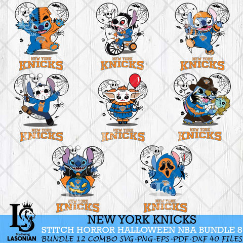 New York Knicks Stitch Horror Halloween NBA Bundle Svg Eps Dxf Png File, Digital Download, Instant Download