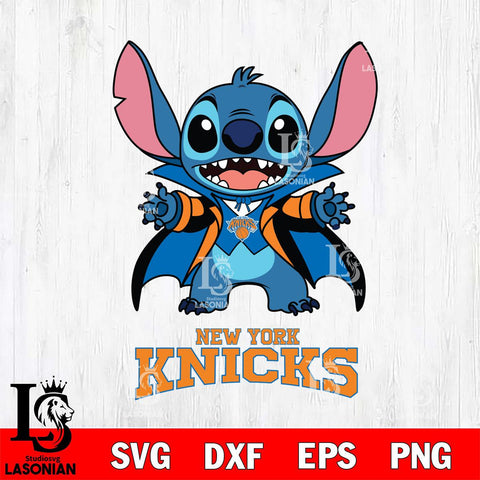 New York Knicks Stitch Vampire halloween Svg Eps Dxf Png File, NBA svg, Digital Download, Instant Download